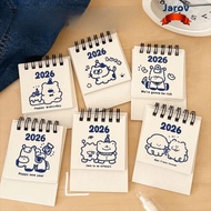 JAROV 2026 Desk Calendar, Portable Mini Coil Calendar,  Cartoon Calendar Plan Book Desktop Ornaments