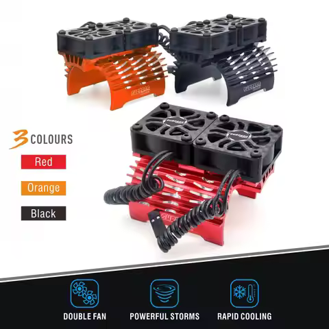 Surpass Hobby Rocket Metal Motor Cooling Fan 40mm Double Cool Fans Heat Sink for 1/5 1/8 1/10 RC Car