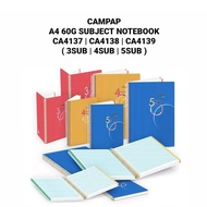 (1PC) CAMPAP A4 60G Subject Notebook | CA4137 [3SUB] / CA4138 [4SUB] / CA4139 [5SUB] X 1PC
