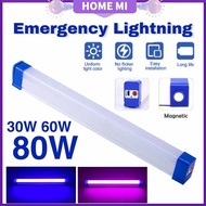 HOME MI Rechargeable LED Light Tube Bulb Emergency Light Night with Hook 30W 60W 80W LED Light USB Rechargeable Emergency Lamp Portable Light Battery Tent Light Outdoor 可充电灯管
