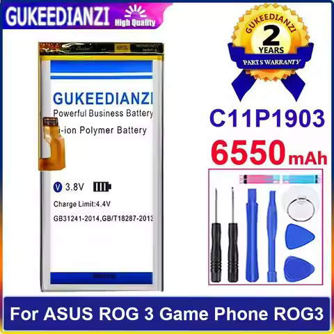 Mobile Phone Battery Safe 6550mAh For Asus Rog 3 Game Phone ROG3 C11P1903