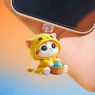 Mobile phone dust plug pendant- cat dust phone plug- charging port plug- Apple Android Type-C univer