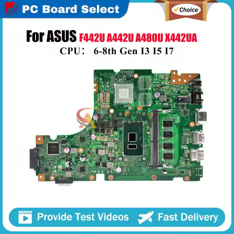 X442UA Laptop Motherboard For ASUS X442UF F442U A480U X442URR A442U X442UAR X442UQ X442U X442UNR X44