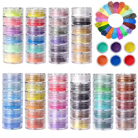 6 Colors/Set Pearlescent Mica Powder Resin Pigment Powder Epoxy Resin Mold Colorant Dye for DIY Epox