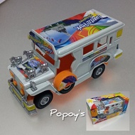 5 inch Miniature Philippine Jeepney Die-cast Metal Pull Back Action - White EDwg