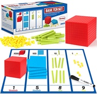 Torlam 131 PCS Base Ten Blocks for Math - Place Value Blocks, Plastic Base 10 Math Manipulatives 1st
