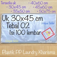 [isi100] Plastik Laundry Kharisma 30x45 Tebal 02 / Kantong Plastik PP Uk 30 x 45 x 02 / Plastik Opp 