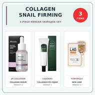 [Collagen Snail Firming] 3-Piece Korean Skincare Set | JM SOLUTION, LEADERS, TONYMOLY | Collagen Ser