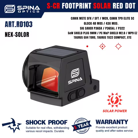 SPINA OPTICS 5Years Warranty NEX-Solor Red Dot Sight S-CR RMSc Footprint Sight HS 407K/507K G48/43x 
