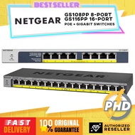 NETGEAR GS108PP/ GS116PP Wired Gigabit Ethernet Switch High Power PoE Network Hub