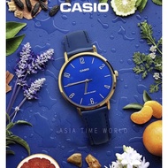 *Ready Stock*ORIGINAL Casio LTP-VT01GL-2B Women’s Minimalistic Gold Tone Blue Leather Strap[OFFICIAL