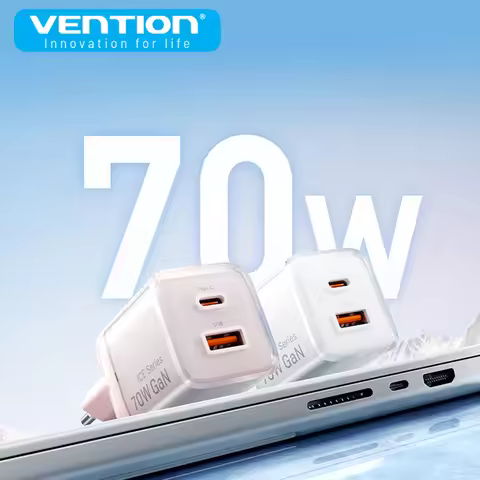 Vention 70W GaN Charger Type C Fast Charging Charger for iPhone 14-16 Pro Max MacBook PPS 63W Fast C