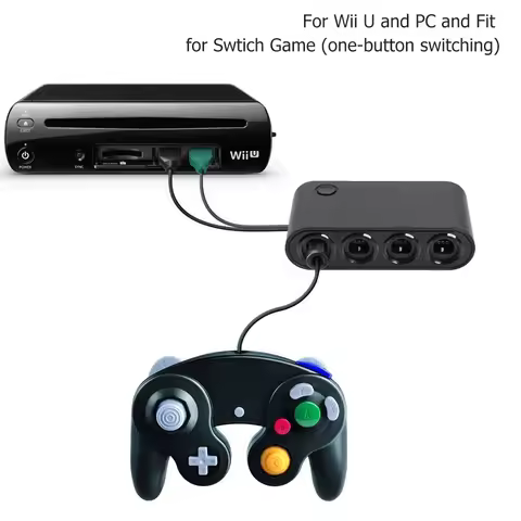 4 Ports Game Converter for GameCube GC Controller USB Adapter for Wii U and PC and Fit for Nintend S