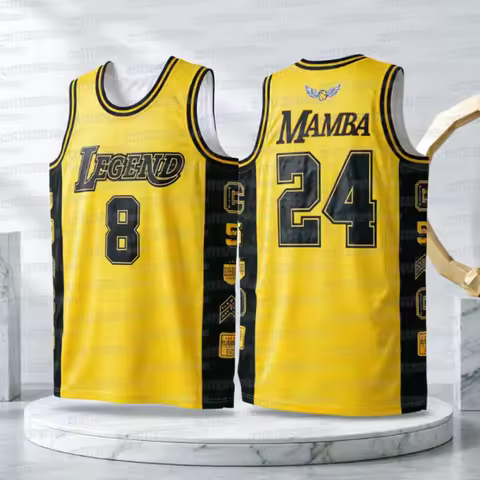 New Basketball Jersey No.8&24 Summer Sleeveless T-shirt Sports Breathable Quick Drying Tank Top Fami