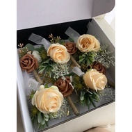 Wedding Boutonnière / Corsage Pin – Groom & Groomsmen Flower – ROM Wedding Accessories – Ready Stock