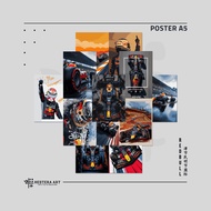 Formula 1 F1 Wall Poster A5 Poster Contents 12 Pcs | F1 Formula One Team RedBull Poster Wallpaper Wa
