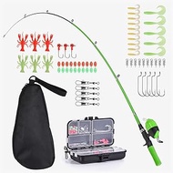 LEOFISHING Kids Fishing Pole Set Portable Telescopic Fishing Rod and Reel Combos with Spincast/Spinning Fishing Reel Full Kits for Beginner and Youth Girls Boys 150cm/4.92ft
