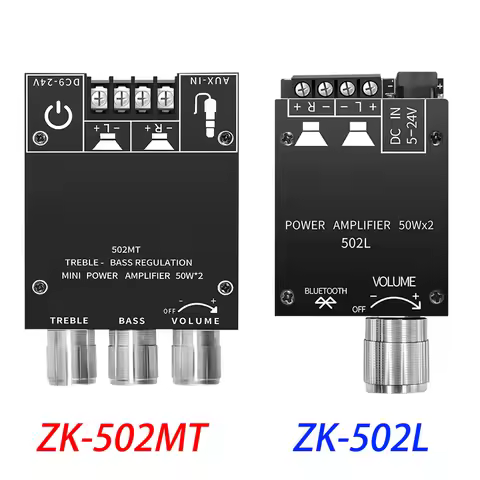 ZK-502MT 502L Bluetooth 5.0 Subwoofer Amplifier Board 2.0 Channel High Power Audio Stereo Amplifier 