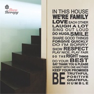 In This House Rules Grateful Humble Wall Sticker Inspirational DIY Decals Home Decor Decotherapy