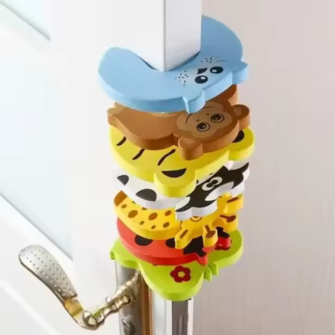 2/5pcs Baby Safety Door Stopper for Newborn Furniture Protection Anti-pinch Hand Cute Animal Care Ch