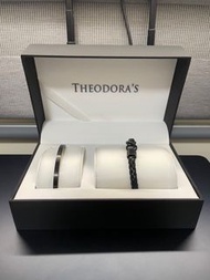 Theodora’s 真皮磁吸手環 圓形西德鋼手環 男款黑