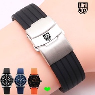 Strap Luminox Silicone Watch Strap 3051 3081 Luminox Military Watch 8821 Soft Waterproof Rubber 23mm