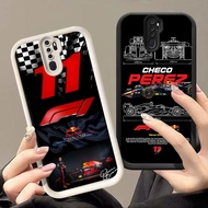 HK-25 Formula One racing Shockproof Casing for Black and White Silicone OPPO Reno 8T F11 2F A9 2Z A5