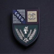Chanel Vintage 15B樹脂盾牌Ms Coco小麥胸針