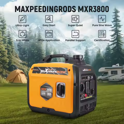 3800W Inverter Generator Quiet 58dB 47lbs Gas Powered for Camping Emergencies Portable Power Generat