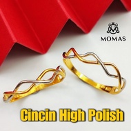 Cincin Wave Emas 916 Original Cincin ZigZag Emas 916 Original Cincin Bajet Viral Emas Cincin High Po