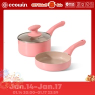 ecowin 2pcs Ceramic Pan Non Stick Cookware Set Non Stick Pan Set Induction Cookware (NO PFAS & PTFE 