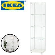 IKEA Detolf 4 Tier Multifunction Glass Door Cabinet 43x163 cm Rak Kaca