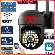 🇹🇭EKCAM ถูกที่สุดในลาซาด้า!! 2.4G/5GWIFI 5ล้านพิกเซล กล้องวงจรปิด กล้องไร้สาย 5MP Full Color 360 °กา