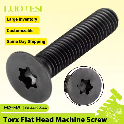 Star Drive Flat Head Torx Machine Screws Black 304 Stainless Steel M1.4 M1.6 M2 M3 M4 M5 M6 M8 Six-L