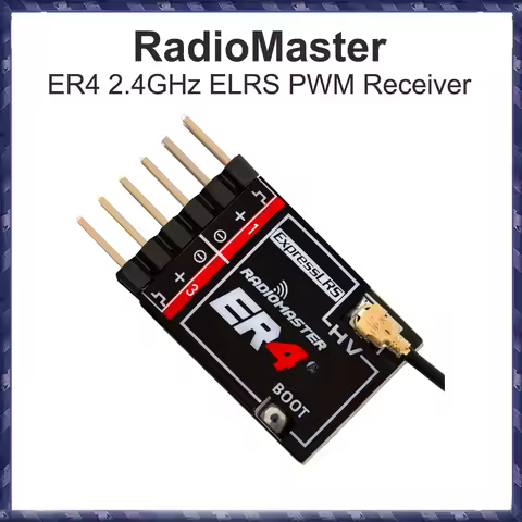 RadioMaster ER4 2.4GHz ELRS PWM Receiver 4CH for Small Aircraft/ RC Cars/ Boats