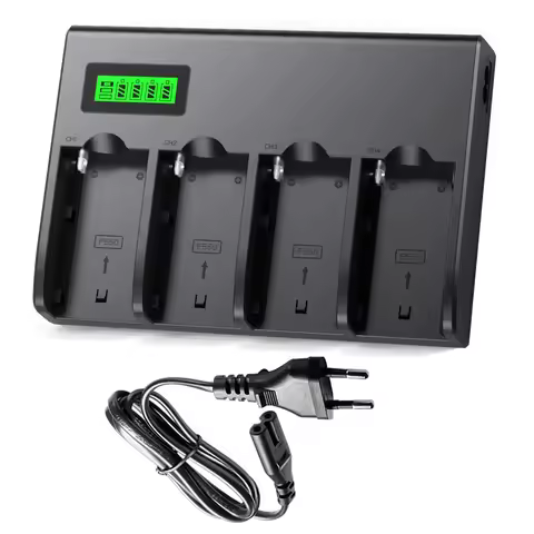 NP F960 NPF970 NP-F970 4-Channel Digital Camera Battery Charger w LCD Display for Sony NP-F550 F750 