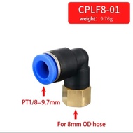 PLF 8-01 Pneumatic Fitting Elbow 8mm To Threaded In 1/4 inch