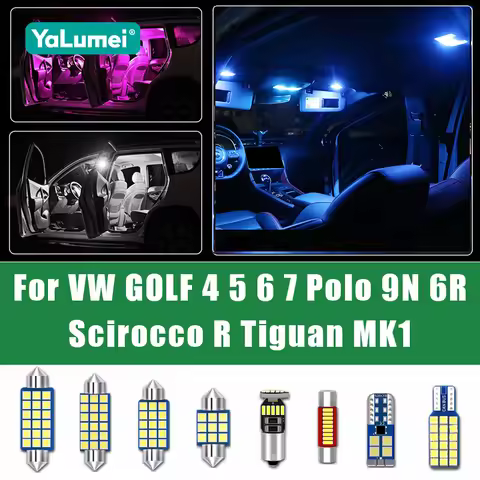 For Volkswagen VW GOLF 4 5 6 7 MK4 MK5 MK6 MK7 POLO 9N 9N3 6R 6C Scirocco R Tiguan MK1 Car LED Inter