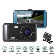 【โทรศัพท์】 Anytek A60รถยนต์4นิ้วหน้าจอ IPS HD 1080P 170องศามุมกว้างกล้องคู่ ADAS กล้องติดรถยนต์