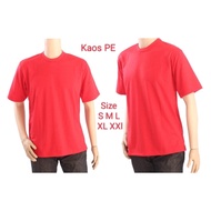 MERAH Winstar Red Plain PE T-Shirt Red PE T-Shirt/ PE T-Shirt Polyester T-Shirt/ Men's and Women's P