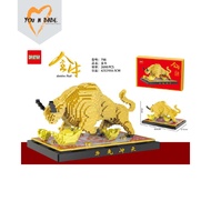 DR STAR 798 Golden Bull Taurus Building Blocks 2698pcs MINI Block Birthday Gift Ornaments Office Zodiac