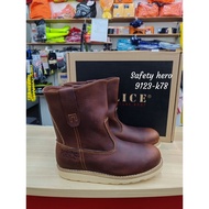 Police Safety shoes Kulit Asli | 9 Inch High Cut Steel Toe Industrial Boot 9123-K78(TAPAK PUTIH)