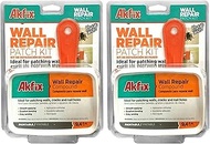 Akfix Drywall Patch Repair Kit - Spackle Wall Repair Kit with Patch, Sandpaper and Putty Knife, Compound Hole Filler, Self Adhesive Patch for Concrete, Plaster, Cement | 2 Pack, 9.04 Oz.