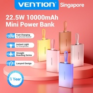 Vention Mini Power Bank Fast charging digital display powerbank 10000mAh Dual Cable Portable Slim Ch