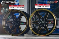 ล้อแม็กใหม่ ขอบ18 -  COSMIS รุ่น TYPE R REVOLUTION - สีดำทอง - ขอบ18 x 9.5 x 10.5 x 6รู139.7 ET25/30 - ส่งฟรี Kerry Express - กรุณาสอบถามสต็อกก่อนกดสั่งซื้อ