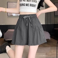 Free Shipping Direct Delivery🚚 Overalls Wide-Leg Shorts Summer Thin Drawstring High Waist Large Size