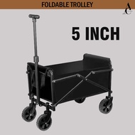 Mini Troli Lipat/5 Inch Wagon Trolley Foldable Camping Wagon Portable Shopping Cart Large Capacity F