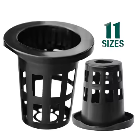 10-200PCS Black Orchid Net Pots Heavy Duty Round Cups Hydroponics Slotted Mesh Flower Planter Contai