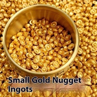 金色元宝招财diy摆件沙金小元宝金豆磨砂工艺品家具办公聚财装饰Golden Ingot DIY Decor Sand Gold Nuggets Wealth Attracting Furniture 