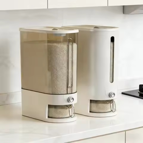 5KG Automatic Rice Dispenser Insect-Proof Sealed Grain Storage Container Keep Dry Fresh for Kitchen